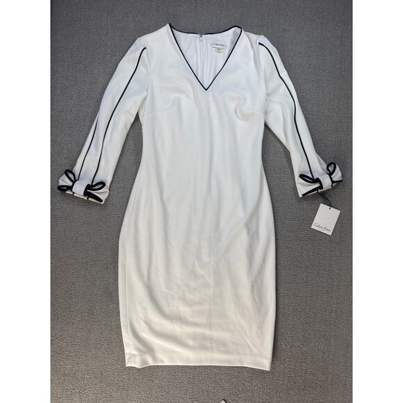 NWT Calvin Klein Dress Sheath Knee Length Career Contemporary Size 4 - Picture 2 of 12